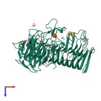 PDB entry 6k0s coloured by chain, top view.