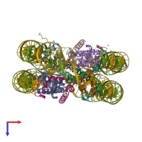 PDB entry 6k1i coloured by chain, top view.