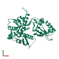 PDB entry 6k2c coloured by chain, front view.