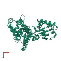 PDB entry 6k2c coloured by chain, top view.