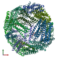 PDB entry 6k3o coloured by chain, front view.