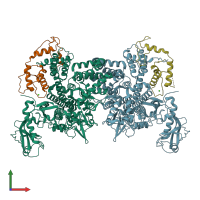PDB entry 6k4k coloured by chain, front view.