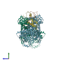 PDB entry 6k4k coloured by chain, side view.