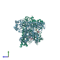 PDB entry 6k5l coloured by chain, side view.