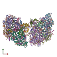 PDB entry 6k61 coloured by chain, front view.