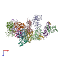 PDB entry 6k71 coloured by chain, top view.