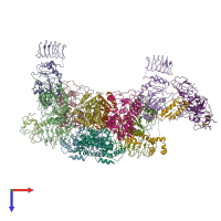 PDB entry 6k72 coloured by chain, top view.