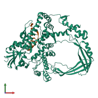 PDB entry 6k8o coloured by chain, front view.