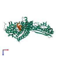 PDB entry 6k8o coloured by chain, top view.