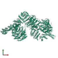 PDB entry 6k9k coloured by chain, front view.