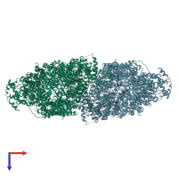 PDB entry 6k9l coloured by chain, top view.