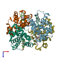 PDB entry 6kau coloured by chain, top view.