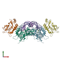 PDB entry 6kda coloured by chain, front view.