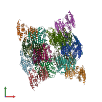 PDB entry 6kdf coloured by chain, front view.