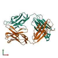 PDB entry 6kdh coloured by chain, front view.