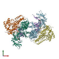 PDB entry 6kdj coloured by chain, front view.