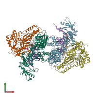 PDB entry 6kdo coloured by chain, front view.