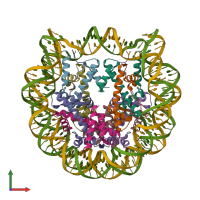 PDB entry 6ke9 coloured by chain, front view.