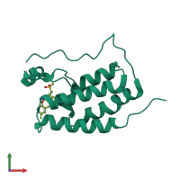 PDB entry 6kee coloured by chain, front view.