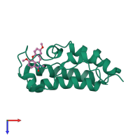 PDB entry 6keh coloured by chain, top view.