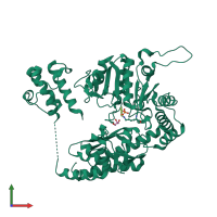 PDB entry 6kfu coloured by chain, front view.