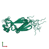 PDB entry 6khv coloured by chain, ensemble of 10 models, front view.