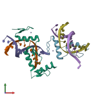 PDB entry 6ki6 coloured by chain, front view.