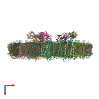 PDB entry 6kif coloured by chain, top view.