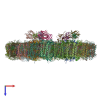 PDB entry 6kif coloured by chain, top view.