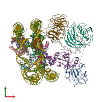 PDB entry 6kix coloured by chain, front view.