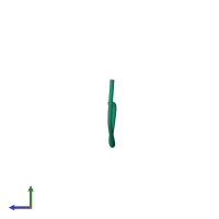 PDB entry 6kj3 coloured by chain, side view.