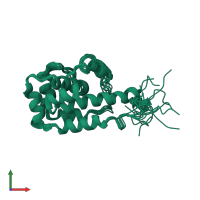 PDB entry 6kjo coloured by chain, ensemble of 10 models, front view.