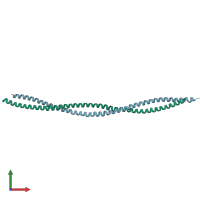 PDB entry 6klp coloured by chain, front view.