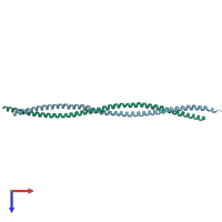 PDB entry 6klp coloured by chain, top view.