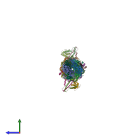 PDB entry 6kn7 coloured by chain, side view.
