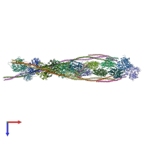 PDB entry 6kn7 coloured by chain, top view.