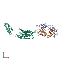 PDB entry 6ko5 coloured by chain, front view.