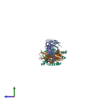 PDB entry 6ko5 coloured by chain, side view.