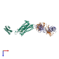 PDB entry 6ko5 coloured by chain, top view.