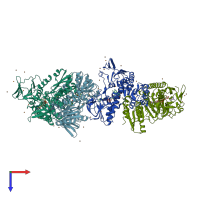 PDB entry 6kod coloured by chain, top view.