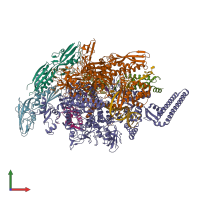 PDB entry 6koo coloured by chain, front view.