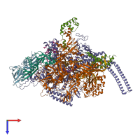 PDB entry 6kop coloured by chain, top view.