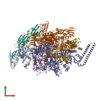 PDB entry 6koq coloured by chain, front view.