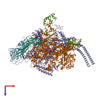 PDB entry 6koq coloured by chain, top view.