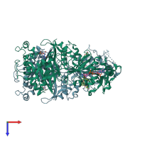 PDB entry 6kot coloured by chain, top view.