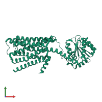 PDB entry 6kp6 coloured by chain, front view.