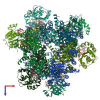 PDB entry 6kqk coloured by chain, top view.