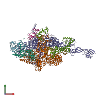 PDB entry 6kqn coloured by chain, front view.