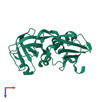 PDB entry 6kry coloured by chain, top view.