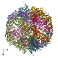 PDB entry 6ks6 coloured by chain, top view.